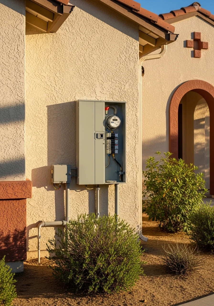 Contractor team working on an El Cajon home's exterior in warm sunlight, showing professional workmanship and site management.