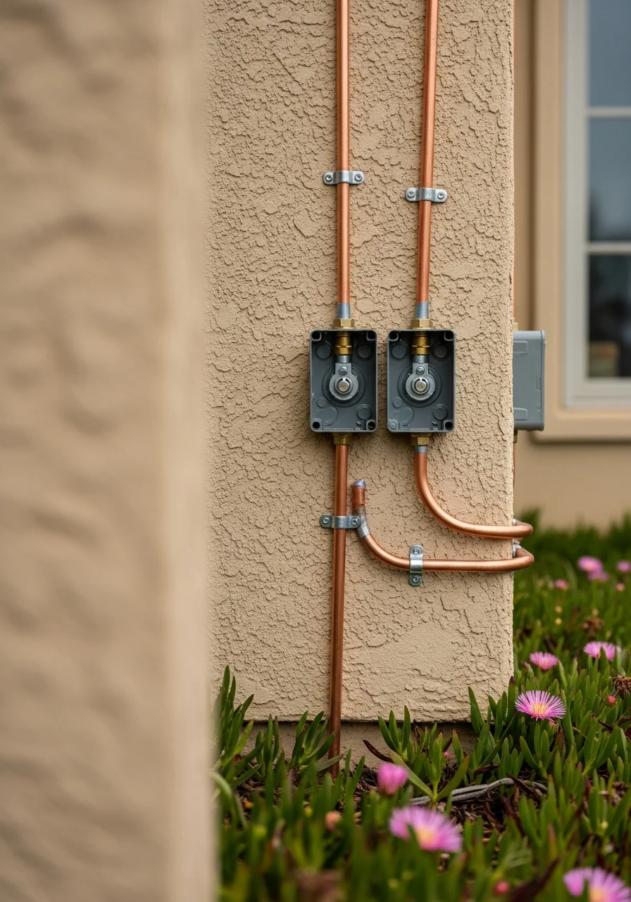 Close-up of high-quality contractor work on a La Jolla home's coastal exterior, showing precision and premium material handling.